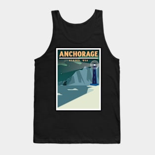 Anchorage, Alaska, USA Ship and Lighthouse Tank Top